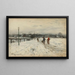 Winter Landscape Painting in Suburb - Roman Kazimierz Kochanowski — framed artwork on a wall