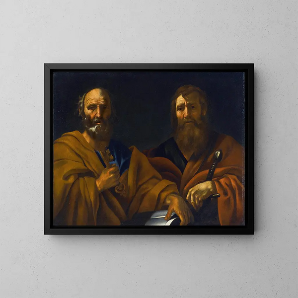 Santos Pedro y Pablo - Escuela de Roma — cuadro enmarcado en la pared