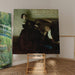 Reproducción del cuadro romántico de pareja sentada junto a un piano - Dean Cornwell