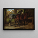 Two horses in a stable - Rosa Bonheur — framed artwork on a wall