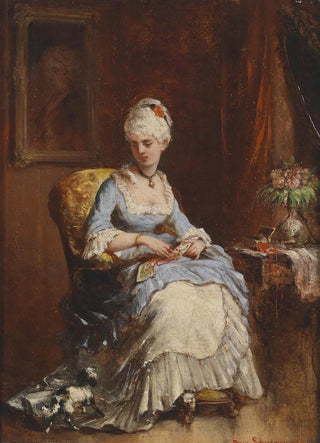 Rosa SchweningerAustrian - Junge Dame mit Hndchen.webp