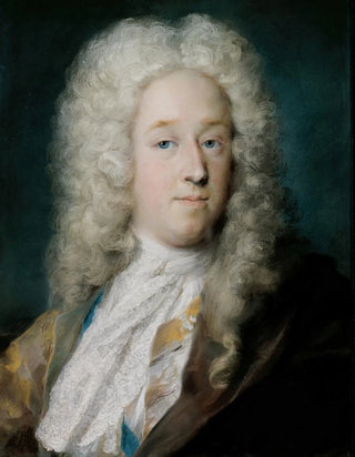 Rosalba Carriera - A Gentleman In A Gold Patterned Coat And VioletBrown Cape.webp
