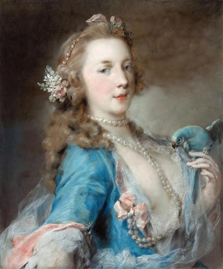 Rosalba Carriera - A Young Lady with a Parrot.webp