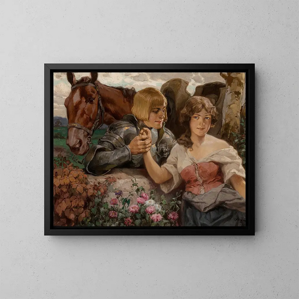Un caballero galante y su dama - Rudolf Alfred Höger — cuadro enmarcado en la pared