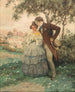 Krestepar under a tree, in the background the city of Dürnstein - Rudolf Alfred Höger — artwork view