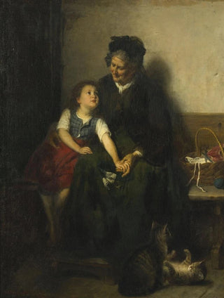 Rudolf Epp - With Grandma and Her Cats.webp