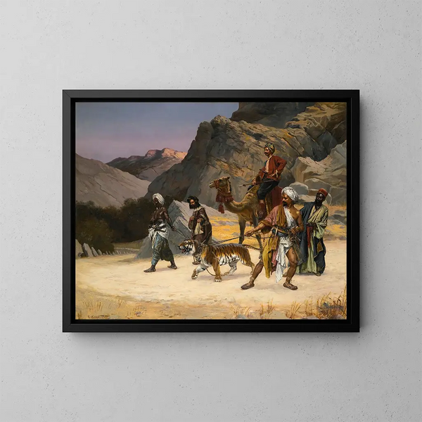 Un tigre captivo - Rudolf Ernst — cuadro enmarcado en la pared