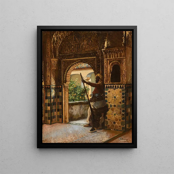Garder l'Alhambra - Rudolf Ernst — cuadro enmarcado en la pared