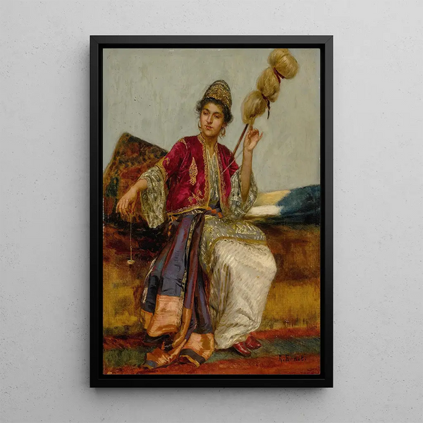 La Fileuse - Rudolf Ernst — cuadro enmarcado en la pared