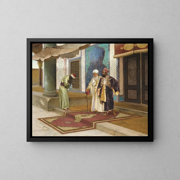Salida de la mezquita - Rudolf Ernst — cuadro enmarcado en la pared