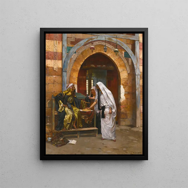 La adivina de la buena suerte - Rudolf Ernst — cuadro enmarcado en la pared