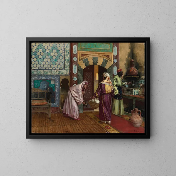 El Hammam - Rudolf Ernst — cuadro enmarcado en la pared
