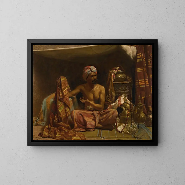 El comerciante de alfombras - Rudolf Ernst — cuadro enmarcado en la pared