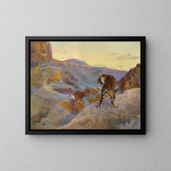 Tigre en las montañas - Rudolf Ernst — cuadro enmarcado en la pared
