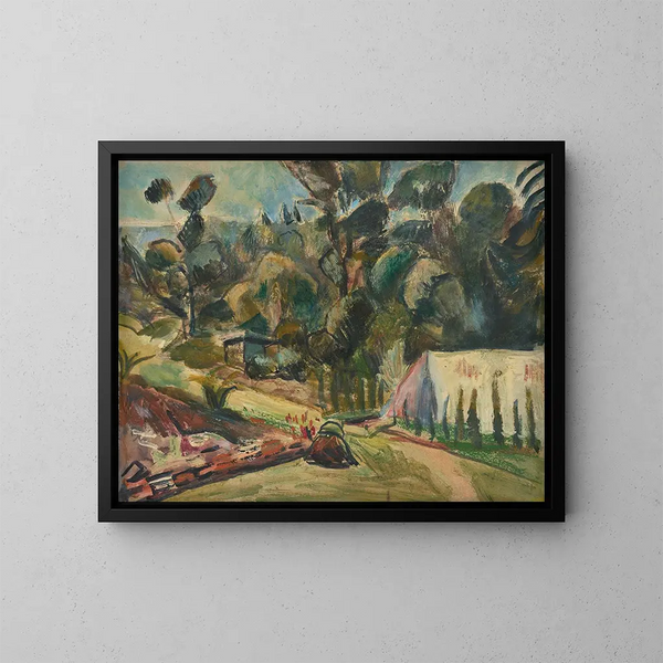 Paisaje con tienda - Rudolf Grossmann — cuadro enmarcado en la pared