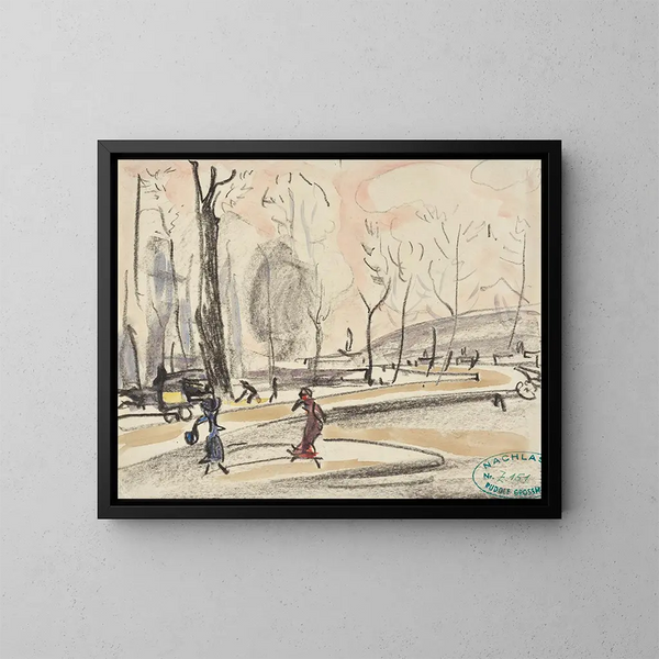 Calle en otoño - Rudolf Grossmann — cuadro enmarcado en la pared