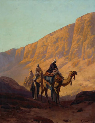 Rudolf Hellgrewe - Caravan Passing Through A Wadi.webp