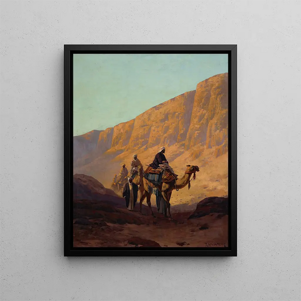 Rudolf Hellgrewe - Caravan Passing Through A Wadi.webp