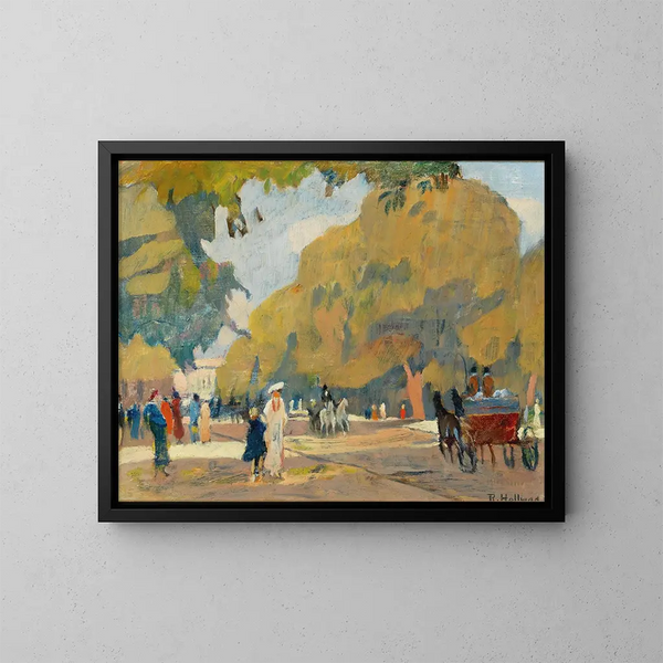 Paseo por Hyde Park - Rudolf Hellwag — cuadro enmarcado en la pared