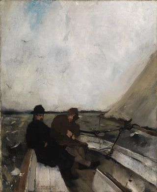 Rudolf Hirth du Frnes - The painters Leibl and Sperl in a sailing boat.webp