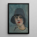 Retrato de una dama con sombrero - Rudolf Kremlička — cuadro enmarcado en la pared