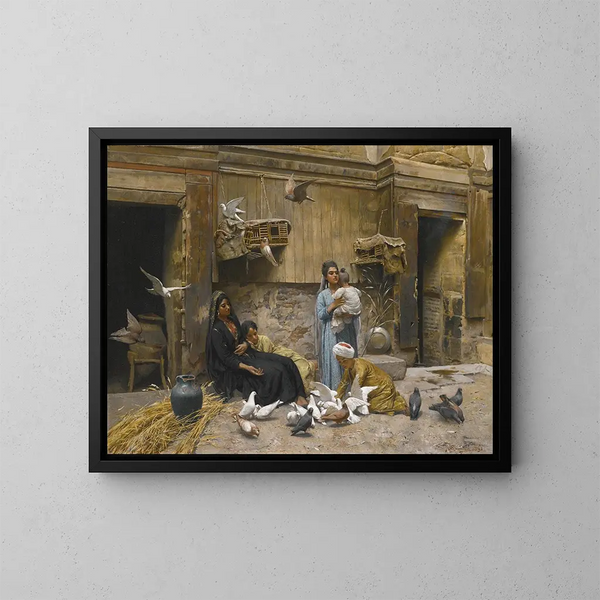 Una corte cairota - Rudolf Swoboda — cuadro enmarcado en la pared