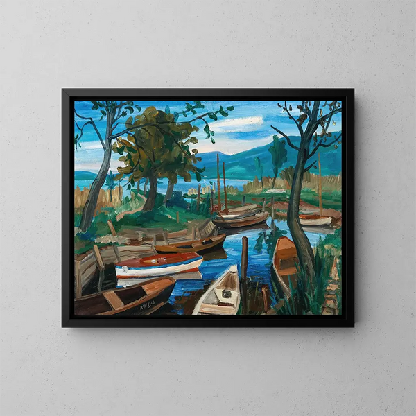 Paisaje del lago de Constanza - Rudolf Wacker — cuadro enmarcado en la pared