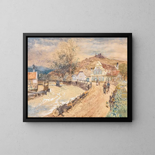 Rudolf Weber - Motiv aus der Wachau mit Ruine Drnstein.webp