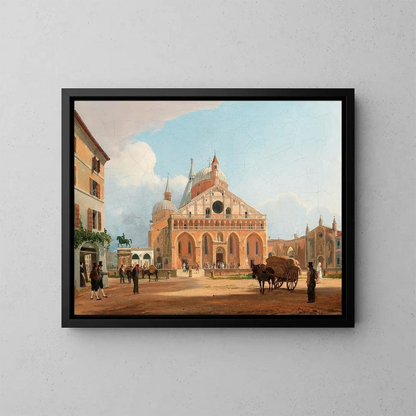 Vista de la basílica de San Antonio de Padua - Rudolf von Alt — cuadro enmarcado en la pared