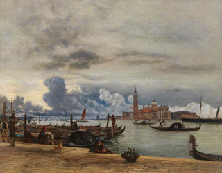 Rudolf von Alt - Blick nach San Giorgio Maggiore von der Mole in Venedig.webp