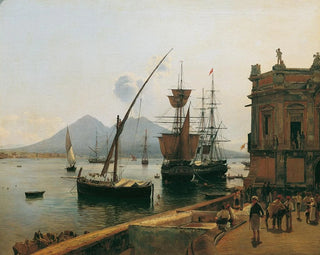 Rudolf von Alt - Der Hafen von Neapel mit Vesuv.webp