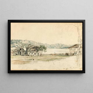 Rudolf von Alt - Houses near Lake Attersee study.webp