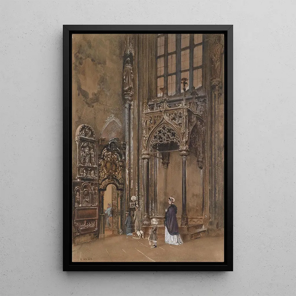 Interior de iglesia - Rudolf von Alt — cuadro enmarcado en la pared