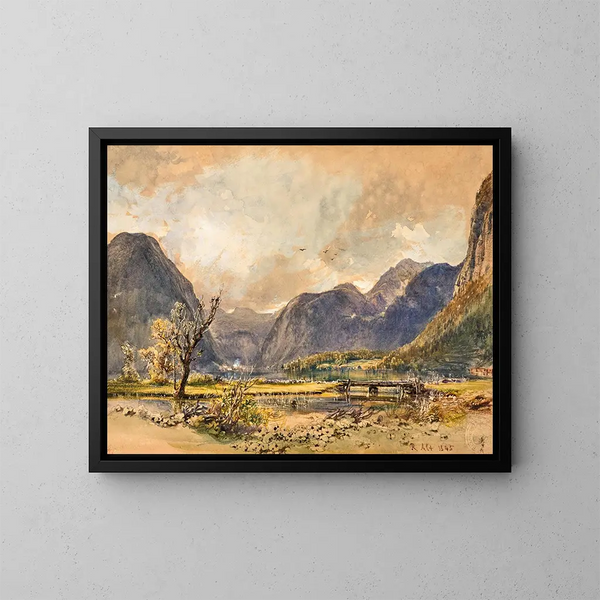 Lago de Hallstatt - Rudolf von Alt — cuadro enmarcado en la pared