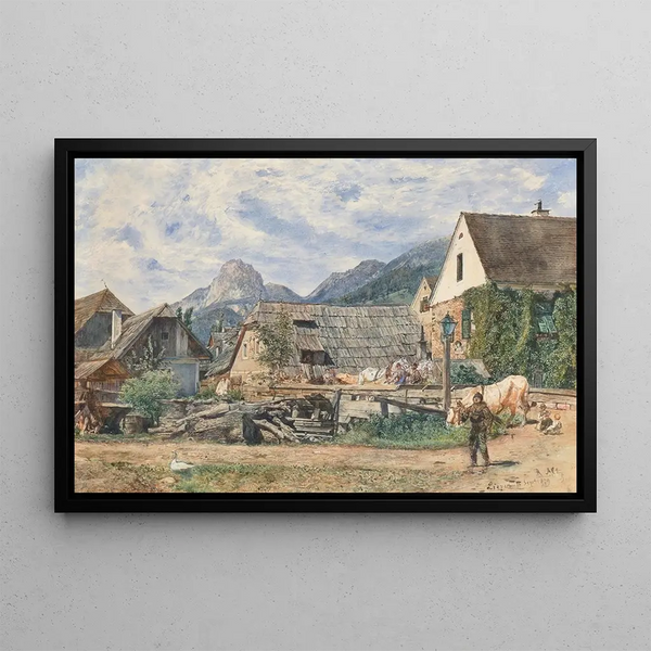 Fin de verano en Liezen - Rudolf von Alt — cuadro enmarcado en la pared