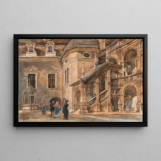 Rudolf von Alt - The Arcaded Courtyard of the Landhaus in Graz.webp