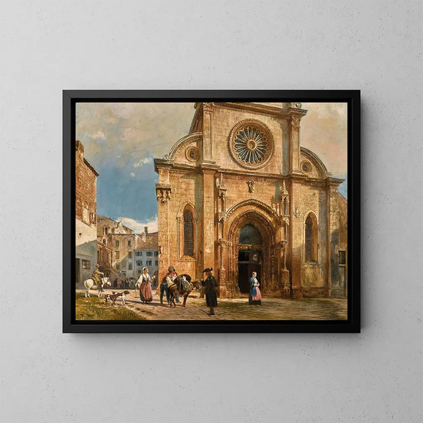 La catedral de San Jacobo de Šibenik - Rudolf von Alt — cuadro enmarcado en la pared