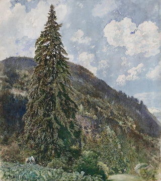 Rudolf von Alt - The old Spruce in Bad Gastein.webp