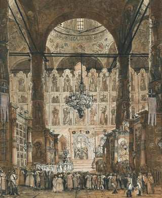 Russian School - Mass At The Uspensky Cathedral.webp