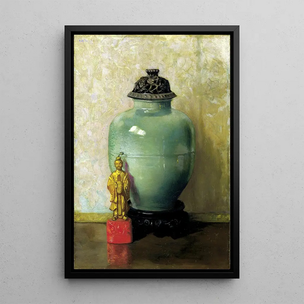 de plato chino verde - Ruth Payne Burgess — cuadro enmarcado en la pared