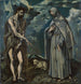 Saint Jean-Baptiste y San Francisco de Asís - Taller de El Greco — vista de la obra