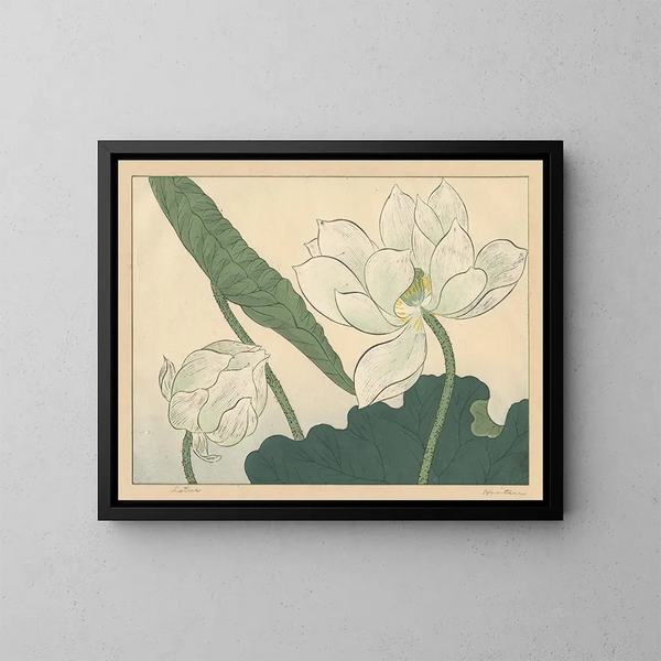 Lotus - Sakai Hōitsu — cuadro enmarcado en la pared