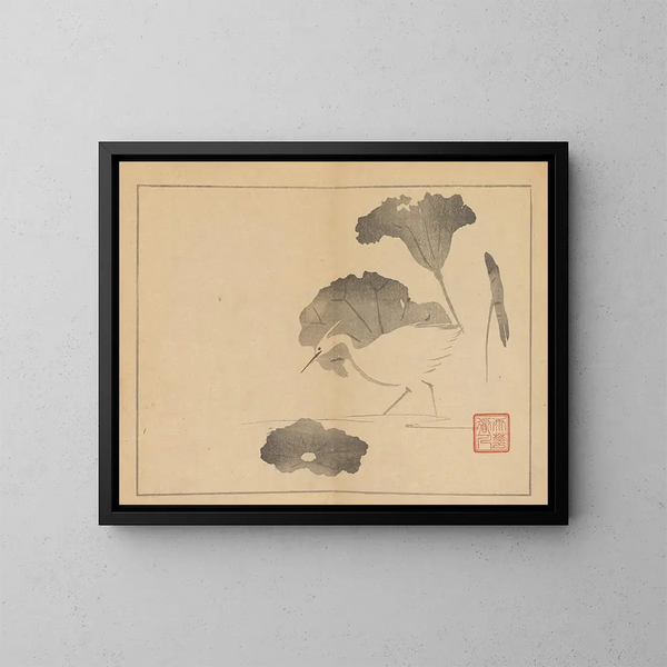 Sakai Hoitsu, pintura de flores y pájaros 09 - Sakai Hōitsu — cuadro enmarcado en la pared