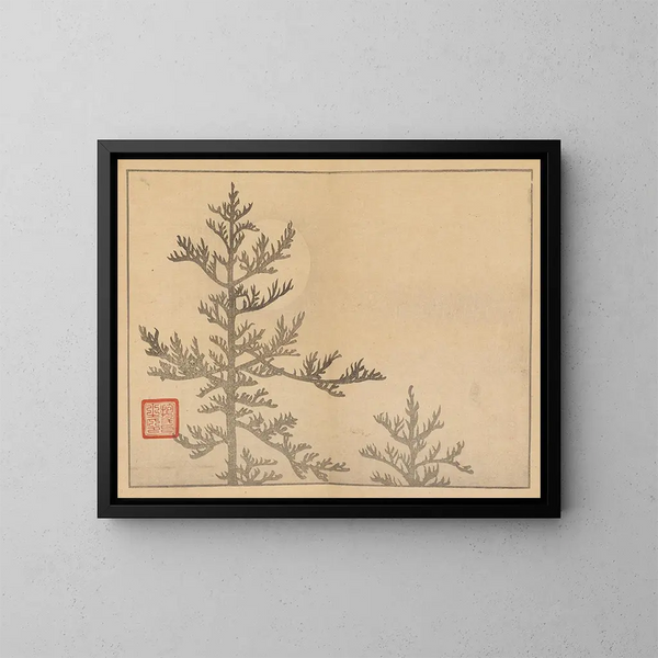 Sakai Hoitsu, pintura 16 - Sakai Hōitsu — cuadro enmarcado en la pared