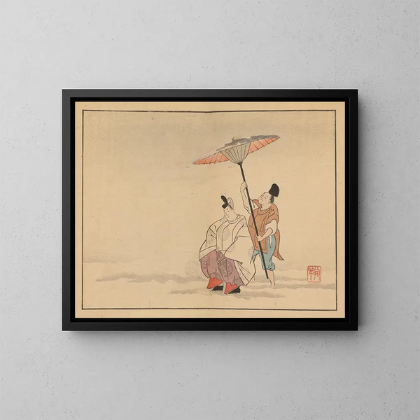 Sakai Hoitsu, pintura 18 - Sakai Hōitsu — cuadro enmarcado en la pared