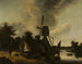 Paisaje con un molino de viento - Salomon Rombouts — vista de la obra