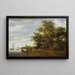 Paisaje fluvial con embarcadero - Salomon van Ruysdael — cuadro enmarcado en la pared