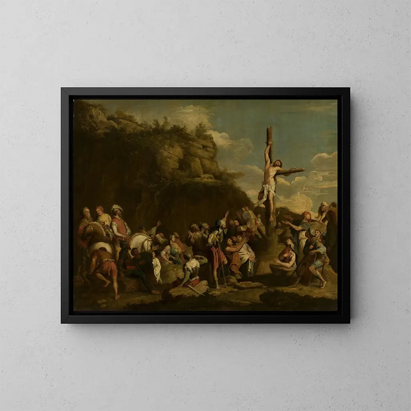 Crucifixion of Polyclète - Salvator Rosa — framed artwork on a wall