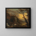 Figuras pescando en un paisaje costero rocoso - Salvator Rosa — cuadro enmarcado en la pared