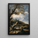 Moines pescando - Salvator Rosa — cuadro enmarcado en la pared